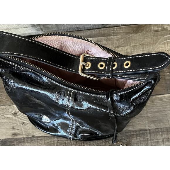 Dooney & Bourke Black Patent Small Hobo Bag - Picture 5 of 7